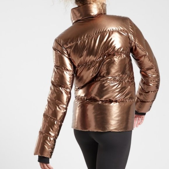 Athleta Down Jacket in Metallic Bronze - XL - Picture 3 of 6